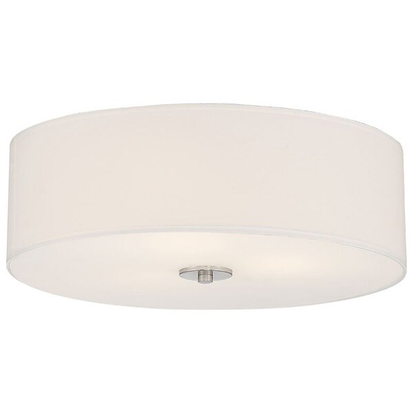 Access Lighting Mid Town, LED Flush Mount, Brushed Steel Finish, Fabric 64063LEDDLP-BS/WH - main